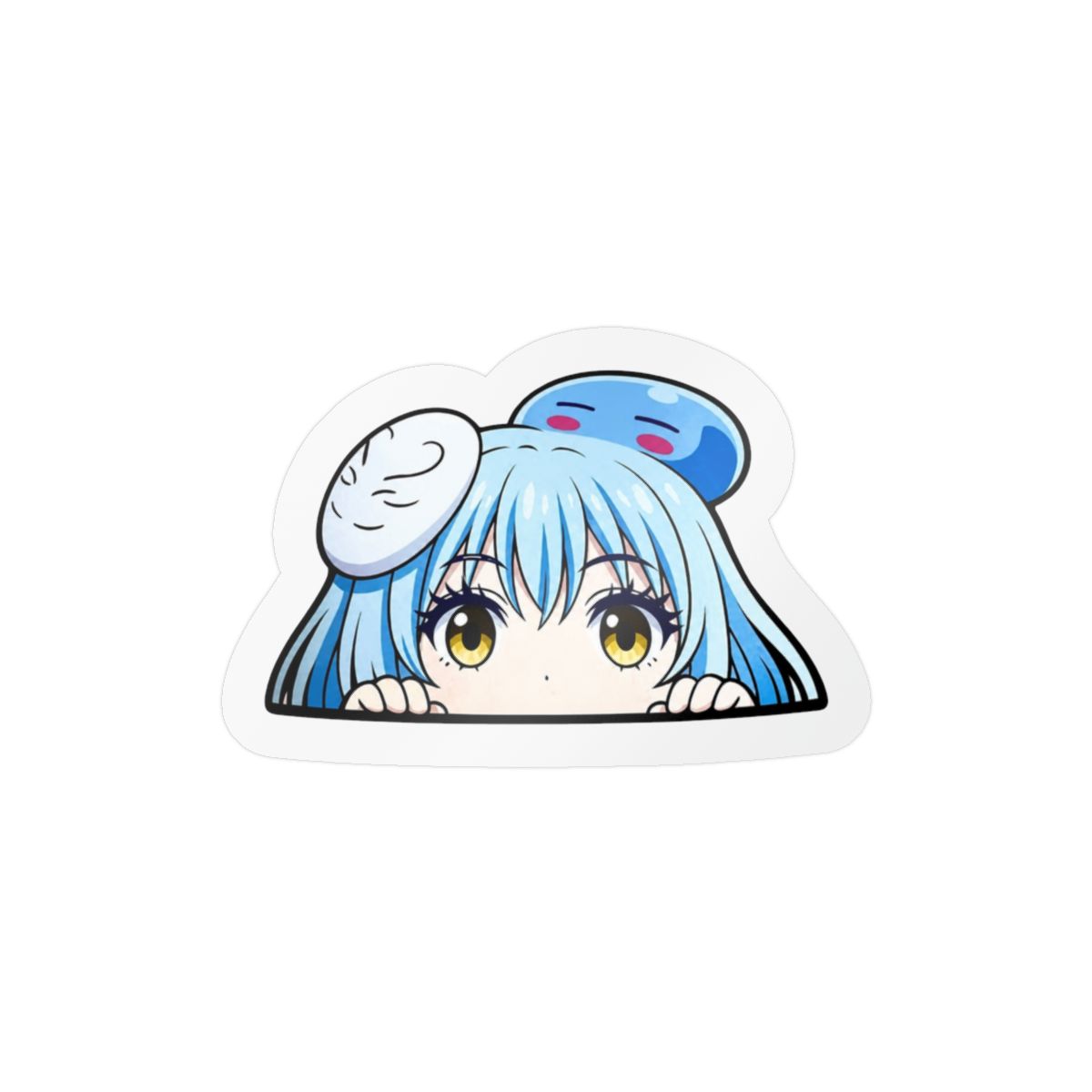 Rimuru Car Sticker rimuru Decor Anime Peek Window Decal from That Time I Got Reincarnated as a Slime Cute Kawaii JDM Anime Vinyl, Waterproof Otaku Car Decor for Drift, Laptop, Bumper (PEEKER) - alternate angle 4, merchandise