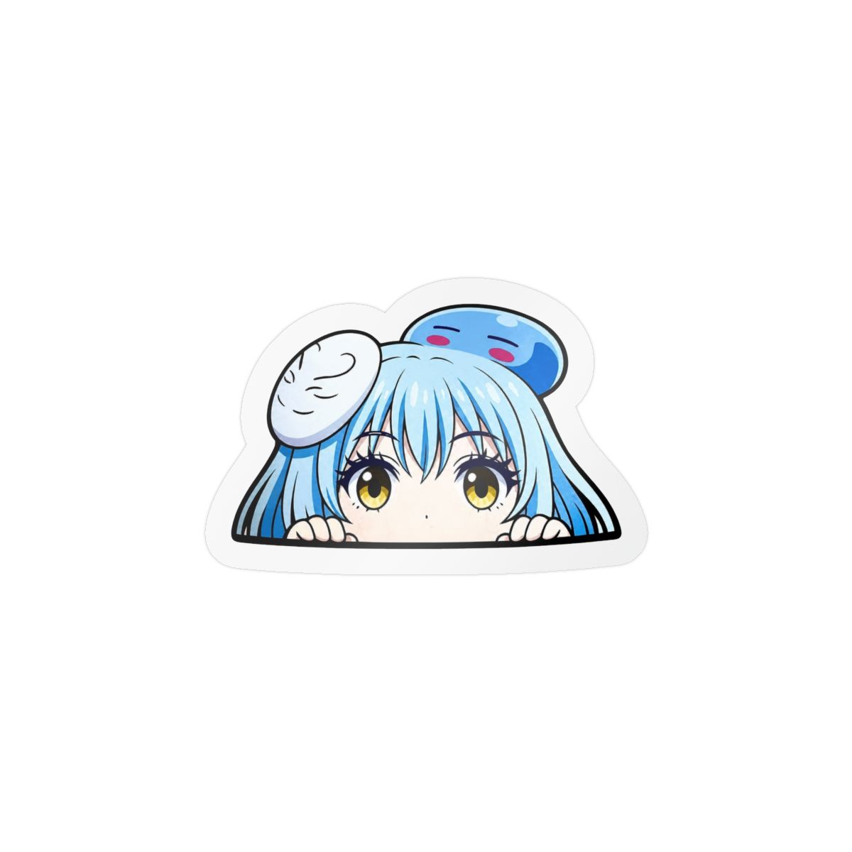 Rimuru Car Sticker rimuru Decor Anime Peek Window Decal from That Time I Got Reincarnated as a Slime Cute Kawaii JDM Anime Vinyl, Waterproof Otaku Car Decor for Drift, Laptop, Bumper (PEEKER) - alternate angle 5, merchandise