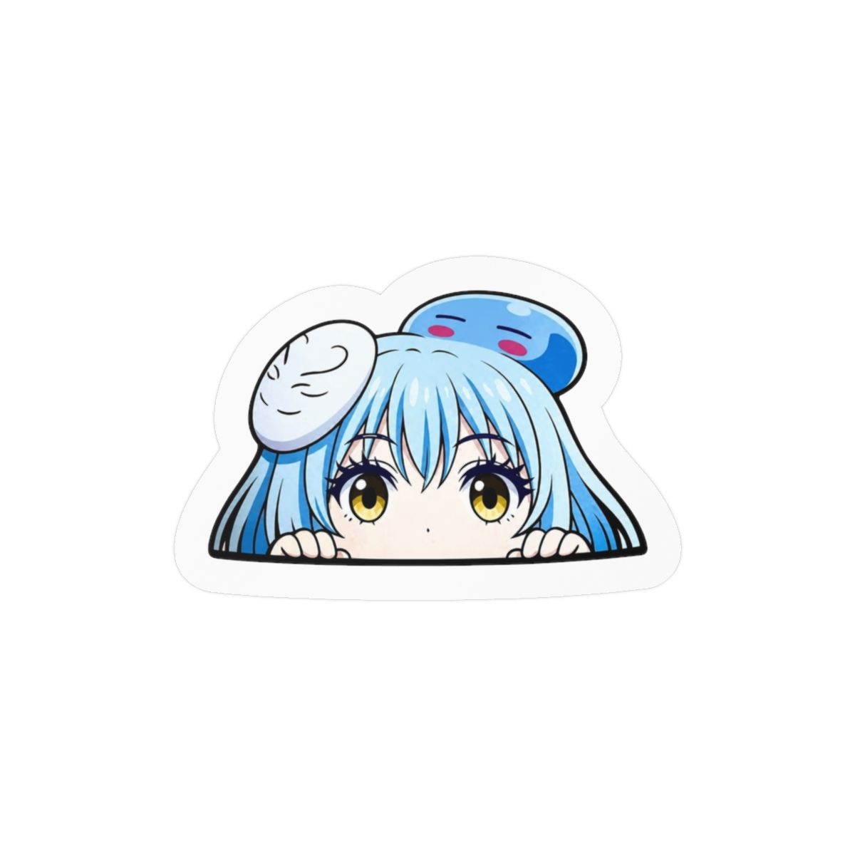 Rimuru Car Sticker rimuru Decor Anime Peek Window Decal from That Time I Got Reincarnated as a Slime Cute Kawaii JDM Anime Vinyl, Waterproof Otaku Car Decor for Drift, Laptop, Bumper (PEEKER)