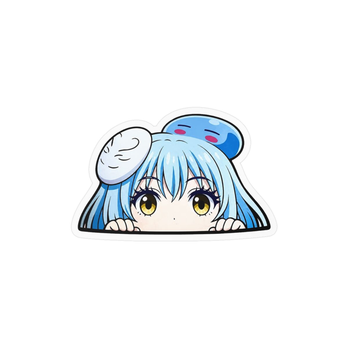 Rimuru Car Sticker rimuru Decor Anime Peek Window Decal from That Time I Got Reincarnated as a Slime Cute Kawaii JDM Anime Vinyl, Waterproof Otaku Car Decor for Drift, Laptop, Bumper (PEEKER)