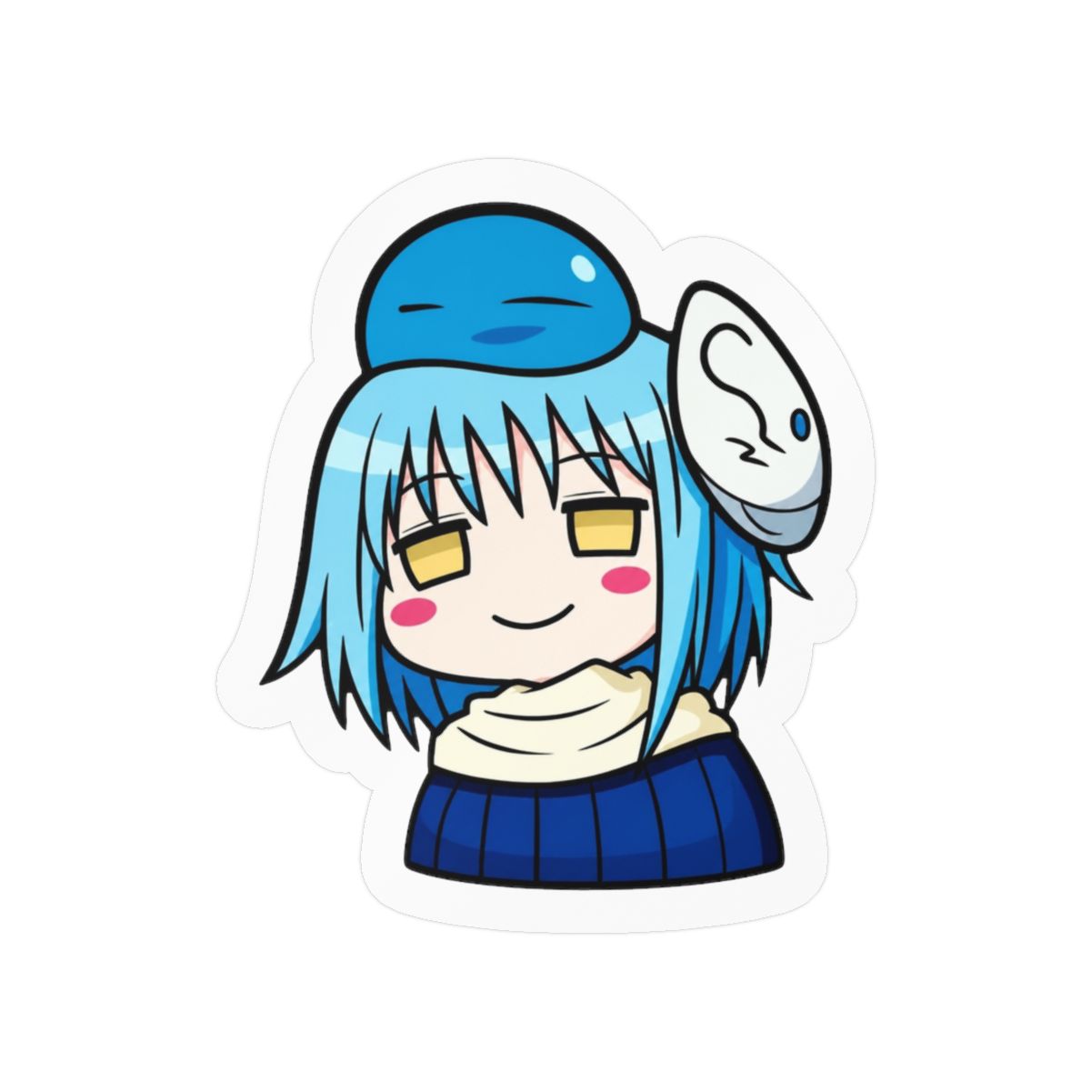 Rimuru Car Sticker rimuru Decor Anime Peek Window Decal from that Time I Got Reincarnated as a Slime Cute Kawaii JDM Anime Vinyl, Waterproof Otaku Car Decor for Drift, Laptop, Bumper (WWWW)