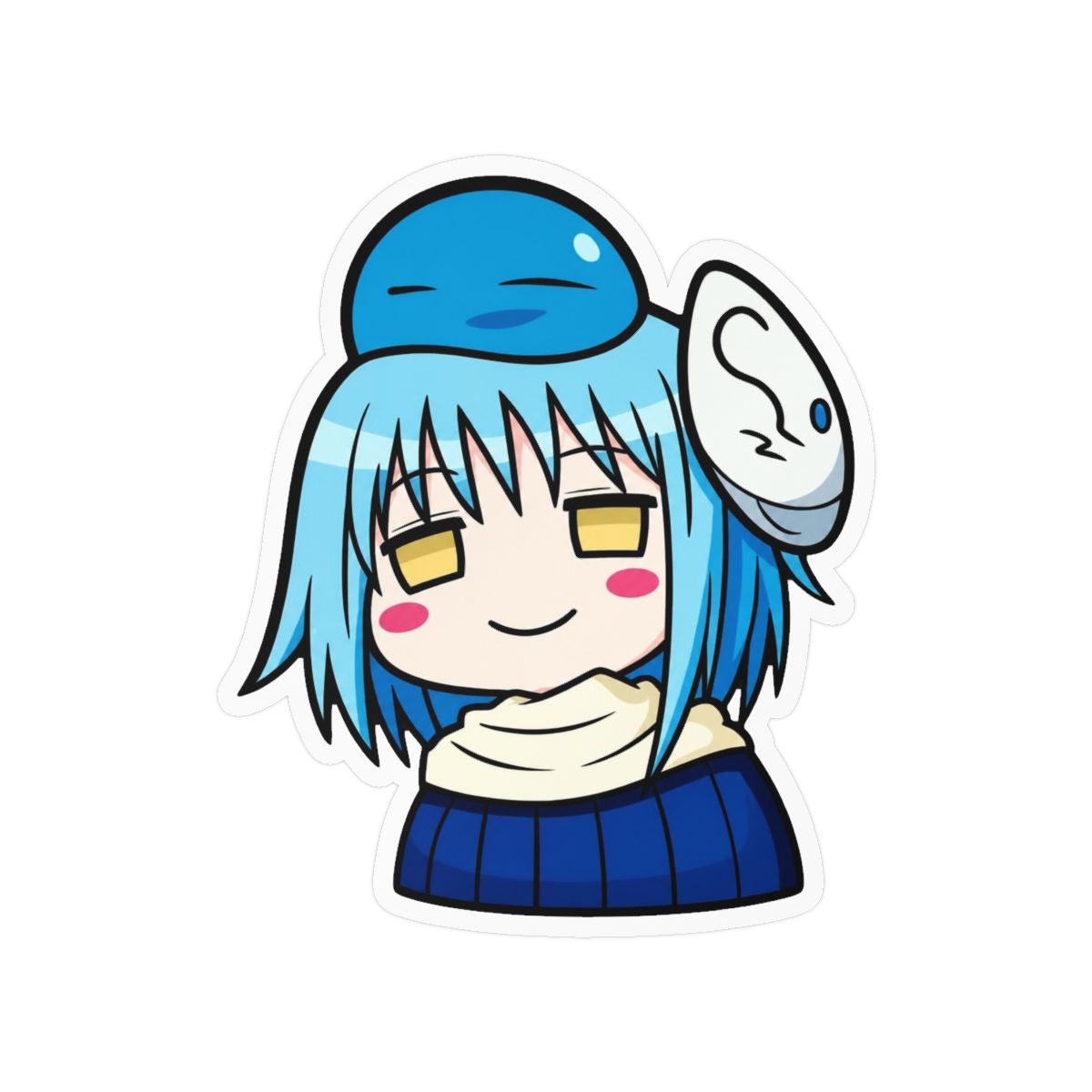 Rimuru Car Sticker rimuru Decor Anime Peek Window Decal from that Time I Got Reincarnated as a Slime Cute Kawaii JDM Anime Vinyl, Waterproof Otaku Car Decor for Drift, Laptop, Bumper (WWWW)