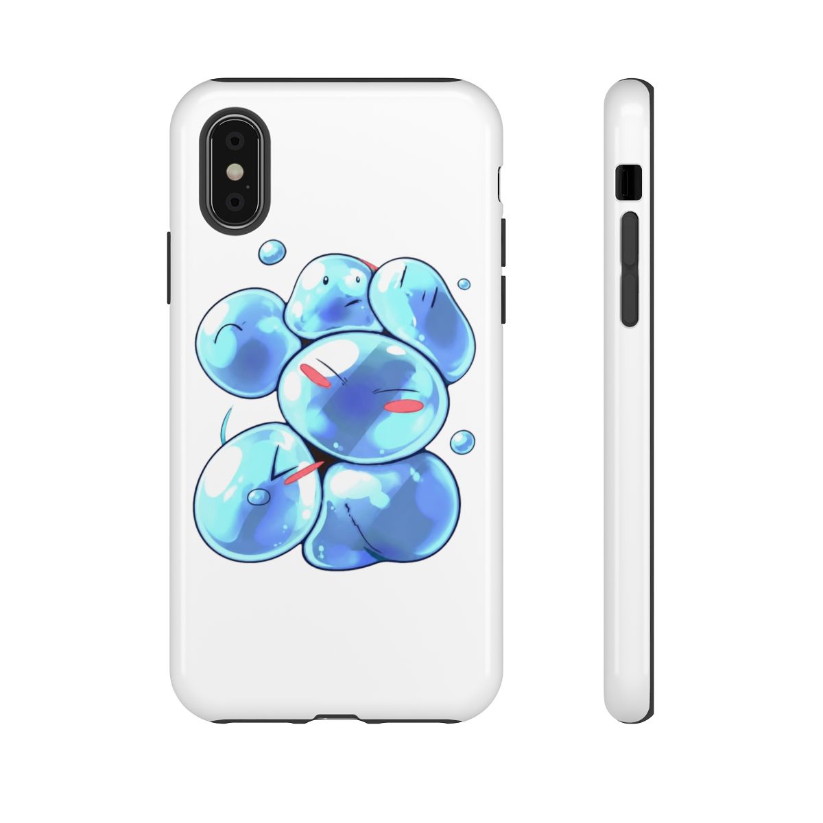 Akatxezy Anime Phone Case for iPhone 16 Plus, Rimuru Tensura Manga Pattern, Blue Shockproof Glass Back & Soft TPU Bumper | That Time I Got Reincarnated as a Slime - alternate angle 5, merchandise